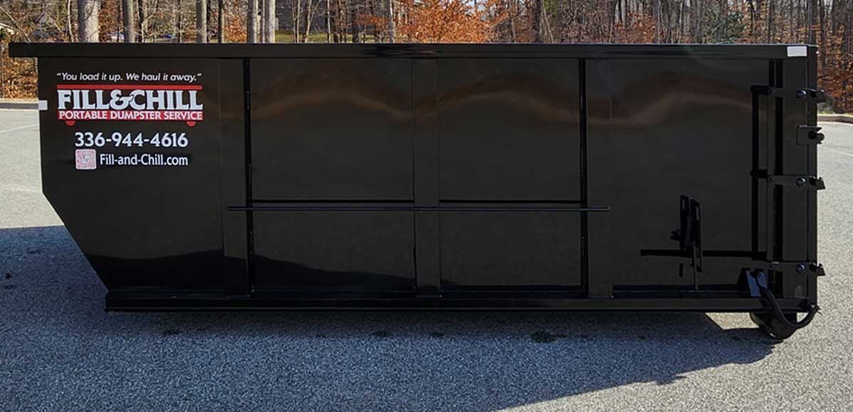 Filled Fill & Chill Dumpster On Location